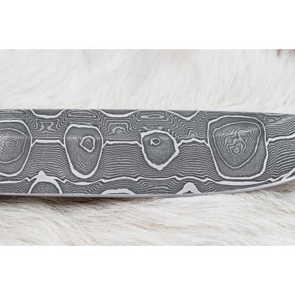 Damaskas medību nazis 13,8 cm Bērzs/kamieļa kauls