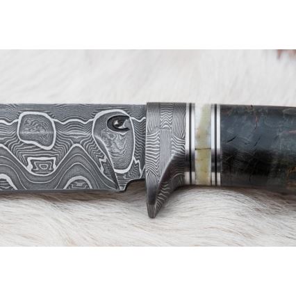 Damaskas medību nazis 13,8 cm Bērzs/kamieļa kauls