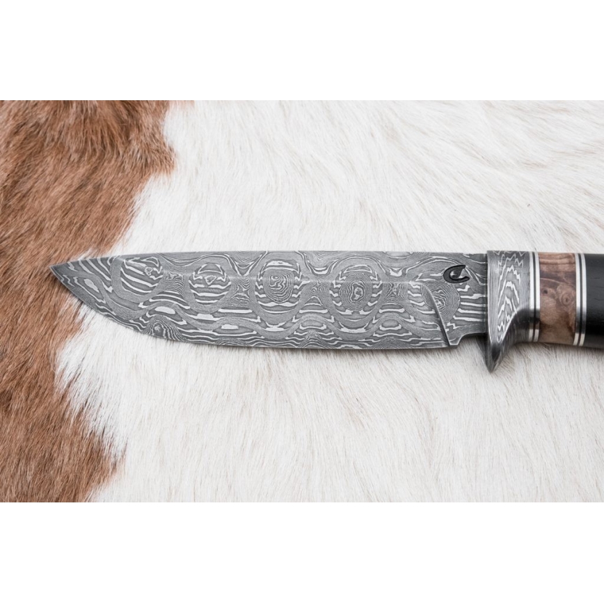 Damaskas medību nazis 13 cm papele/ebenkoks