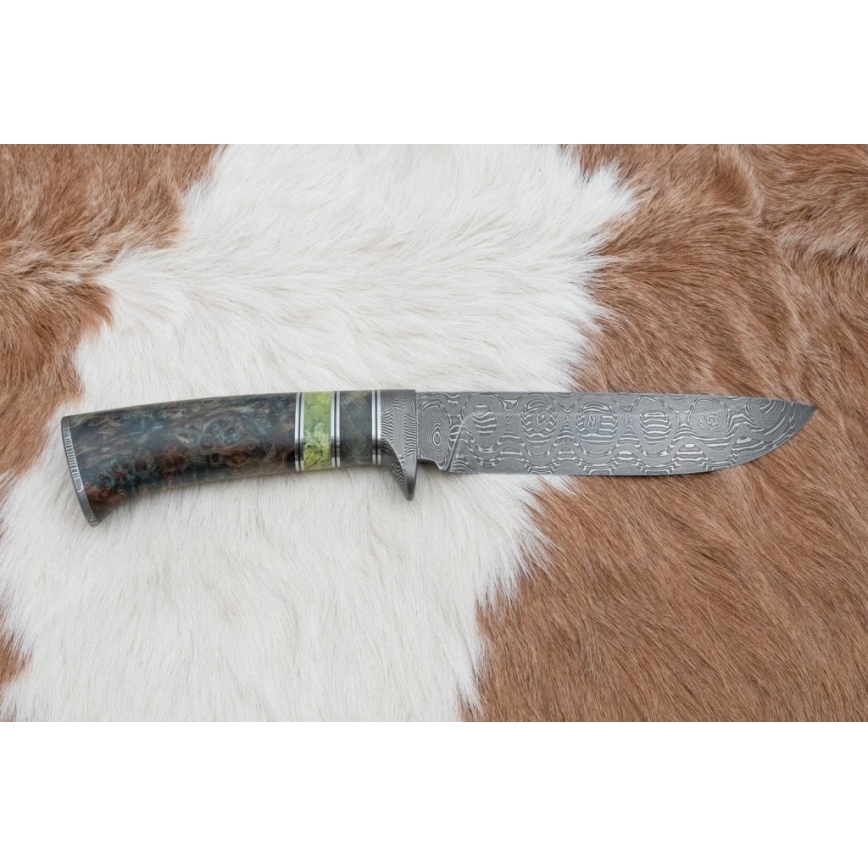 Damaskas medību nazis 14,5 cm alksnis/serpentinīts
