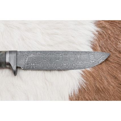 Damaskas medību nazis 14,5 cm alksnis/serpentinīts