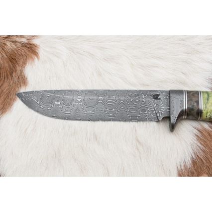 Damaskas medību nazis 14,5 cm alksnis/serpentinīts