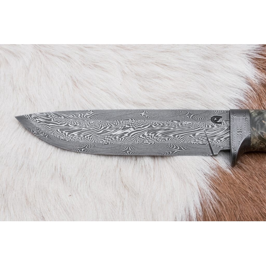 Damaskas medību nazis 14 cm kastaņkoks