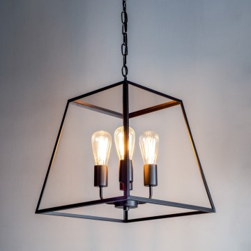 Där Lighting ACA8622 - Lustra ar ķēdi ACADEMY 4xE27/60W/230V melna