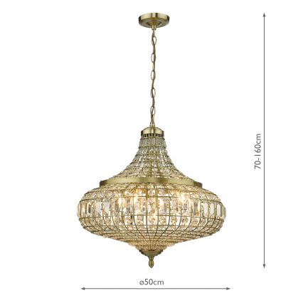 Där Lighting ASM0675 - Lustra ar ķēdi ASMARA 6xE14/40W/230V misiņš