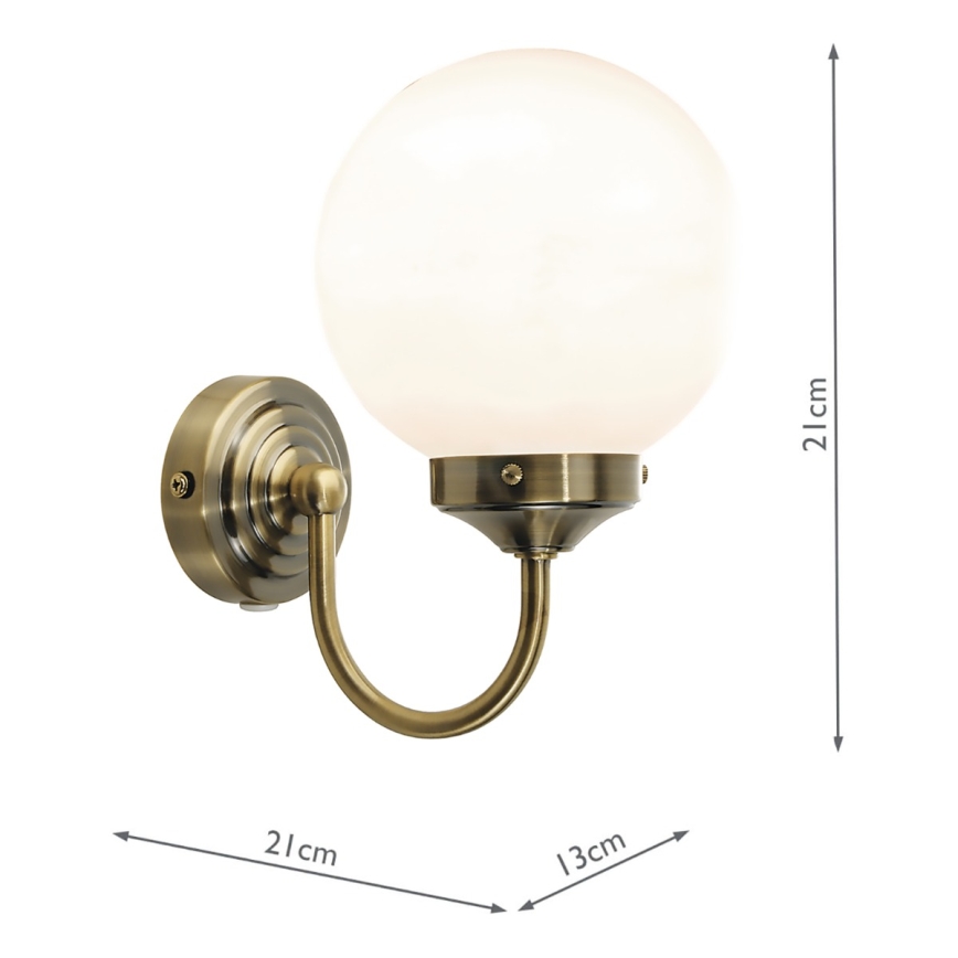 Där Lighting BAR0775 - Vannas istabas sienas lampa BARCLAY 1xE14/40W/230V IP44, misiņš