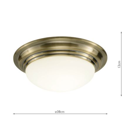 Där Lighting BAR5075 - Griestu lampa vannas istabai BARCLAY 1xE27/60W/230V Ø 38 cm misiņš