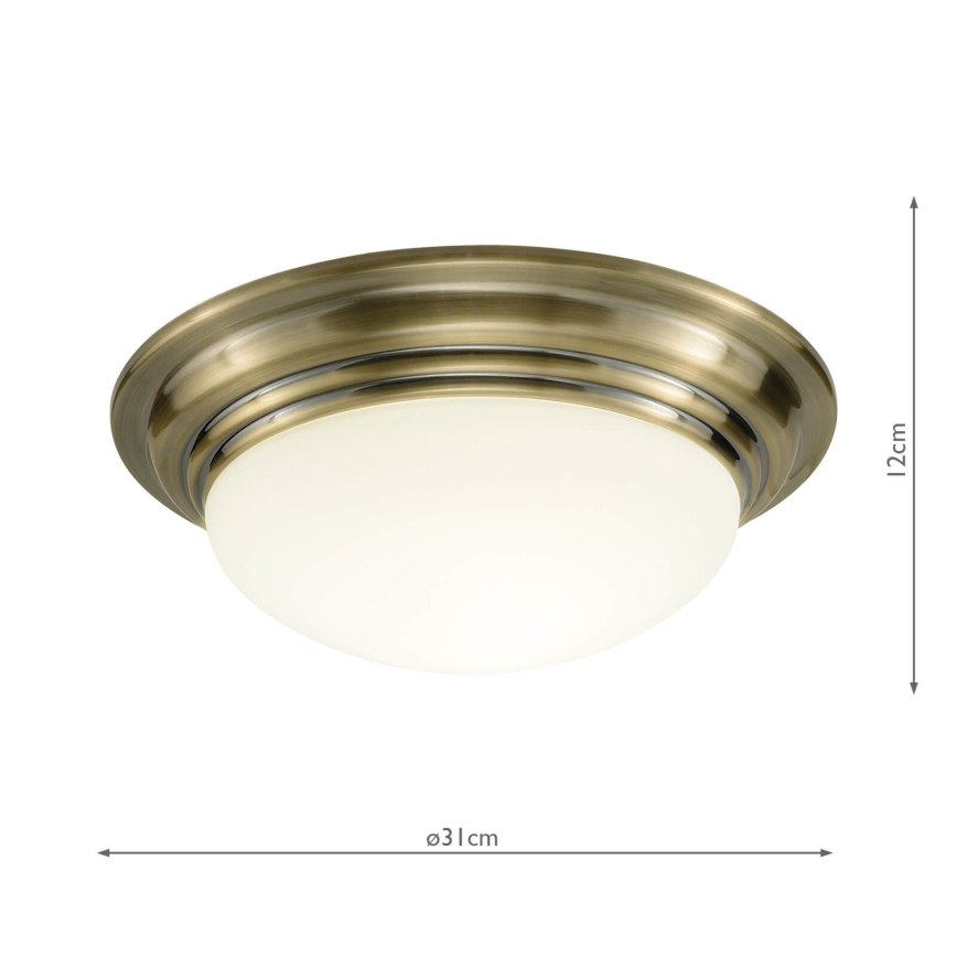 Där Lighting BAR5275 - Griestu gaismeklis vannas istabai BARCLAY 1xE27/60W/230V Ø 31 cm misiņš