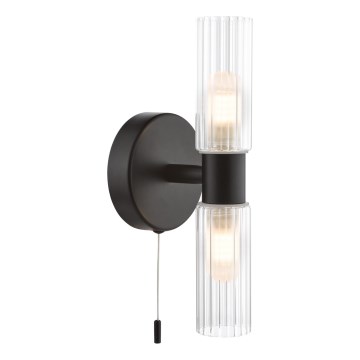 Där Lighting BOL0922 - Vannas istabas sienas lampa BOLTON 2xG9/5W/230V IP44 melna