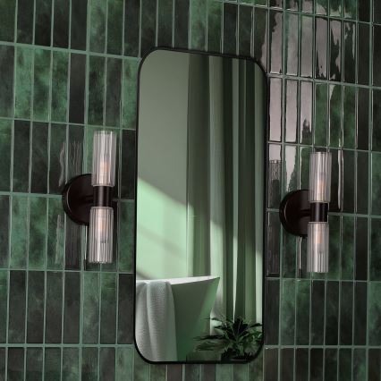 Där Lighting BOL0922 - Vannas istabas sienas lampa BOLTON 2xG9/5W/230V IP44 melna