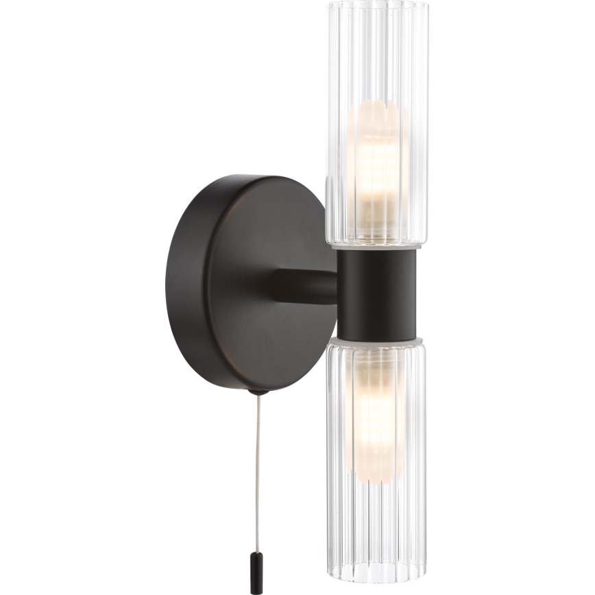 Där Lighting BOL0922 - Vannas istabas sienas lampa BOLTON 2xG9/5W/230V IP44 melna