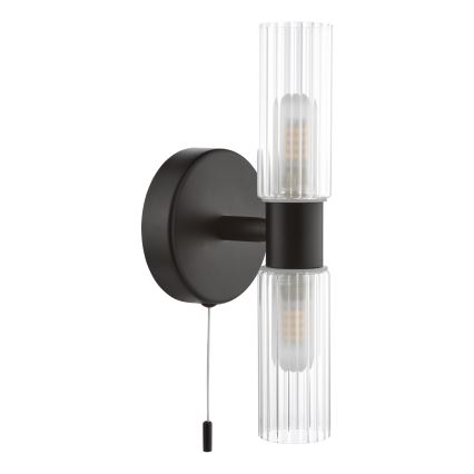 Där Lighting BOL0922 - Vannas istabas sienas lampa BOLTON 2xG9/5W/230V IP44 melna
