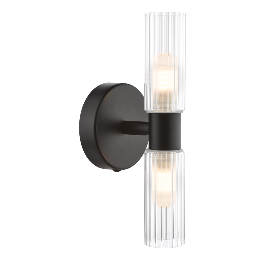 Där Lighting BOL0922 - Vannas istabas sienas lampa BOLTON 2xG9/5W/230V IP44 melna