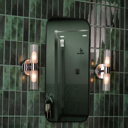 Där Lighting BOL0950 - Vannas istabas sienas lampa BOLTON 2xG9/5W/230V IP44 spīdīgs hroms