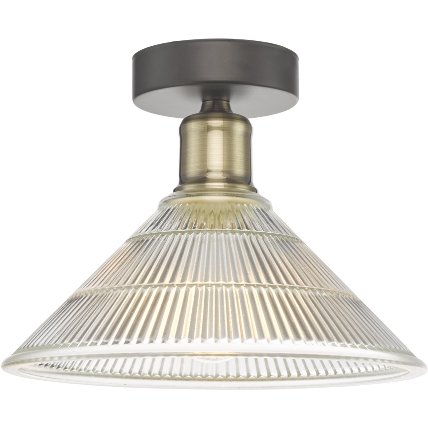Där Lighting BOY0175 - Griestu lampa BOYD 1xE27/60W/230V Ø 25 cm misiņš/caurspīdīgs