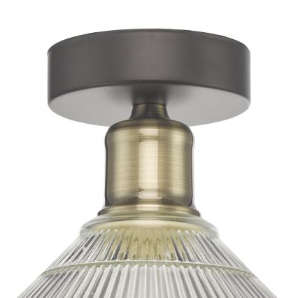 Där Lighting BOY0175 - Griestu lampa BOYD 1xE27/60W/230V Ø 25 cm misiņš/caurspīdīgs