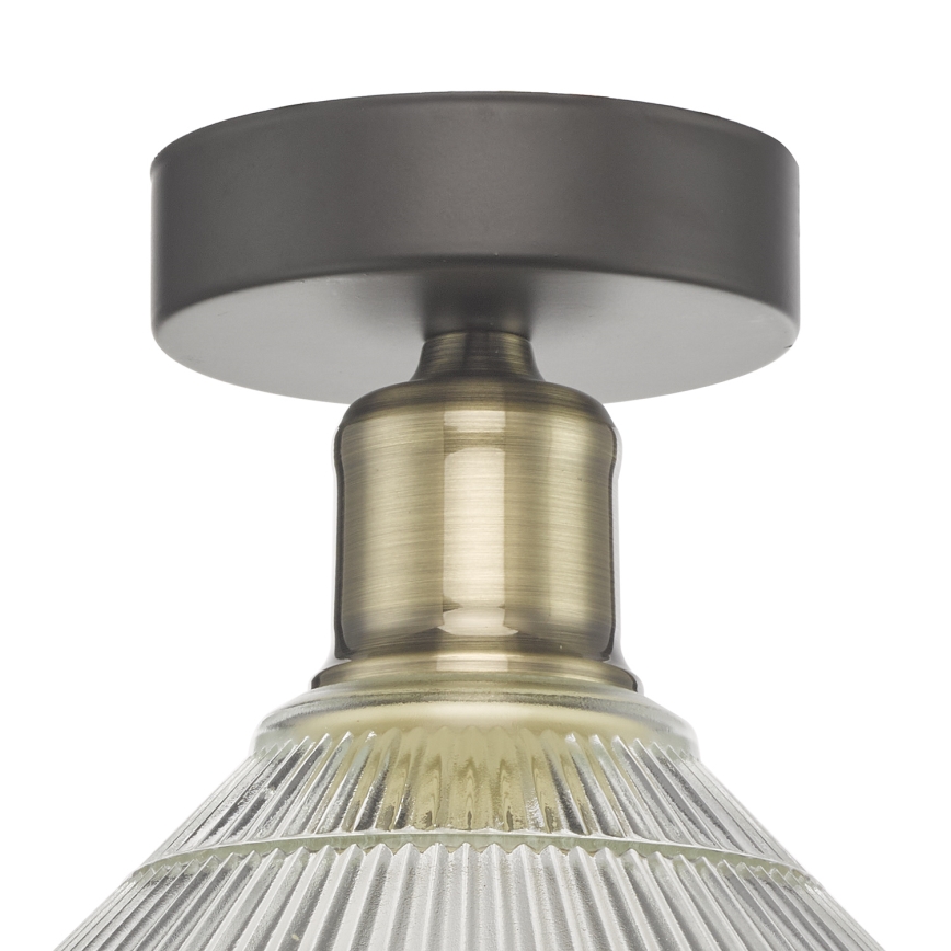 Där Lighting BOY0175 - Griestu lampa BOYD 1xE27/60W/230V Ø 25 cm misiņš/caurspīdīgs