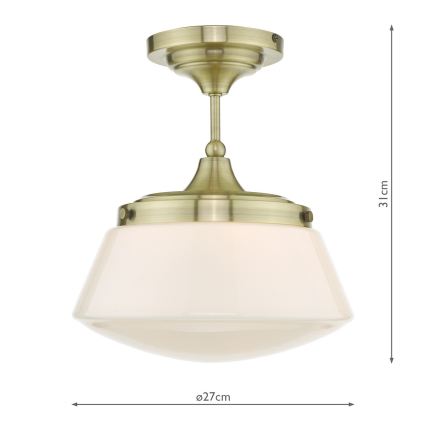 Där Lighting CAD0175 - Vannas istabai paredzēts virsmas griestu gaismeklis CADEN 1xE27/60W/230V IP44 misiņš