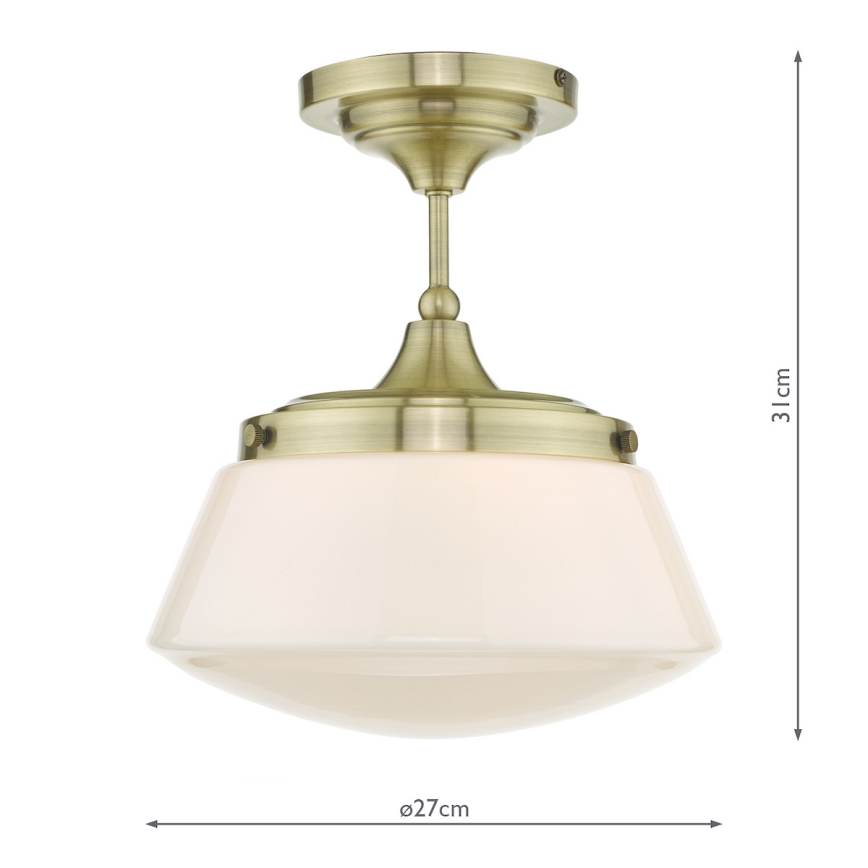 Där Lighting CAD0175 - Vannas istabai paredzēts virsmas griestu gaismeklis CADEN 1xE27/60W/230V IP44 misiņš