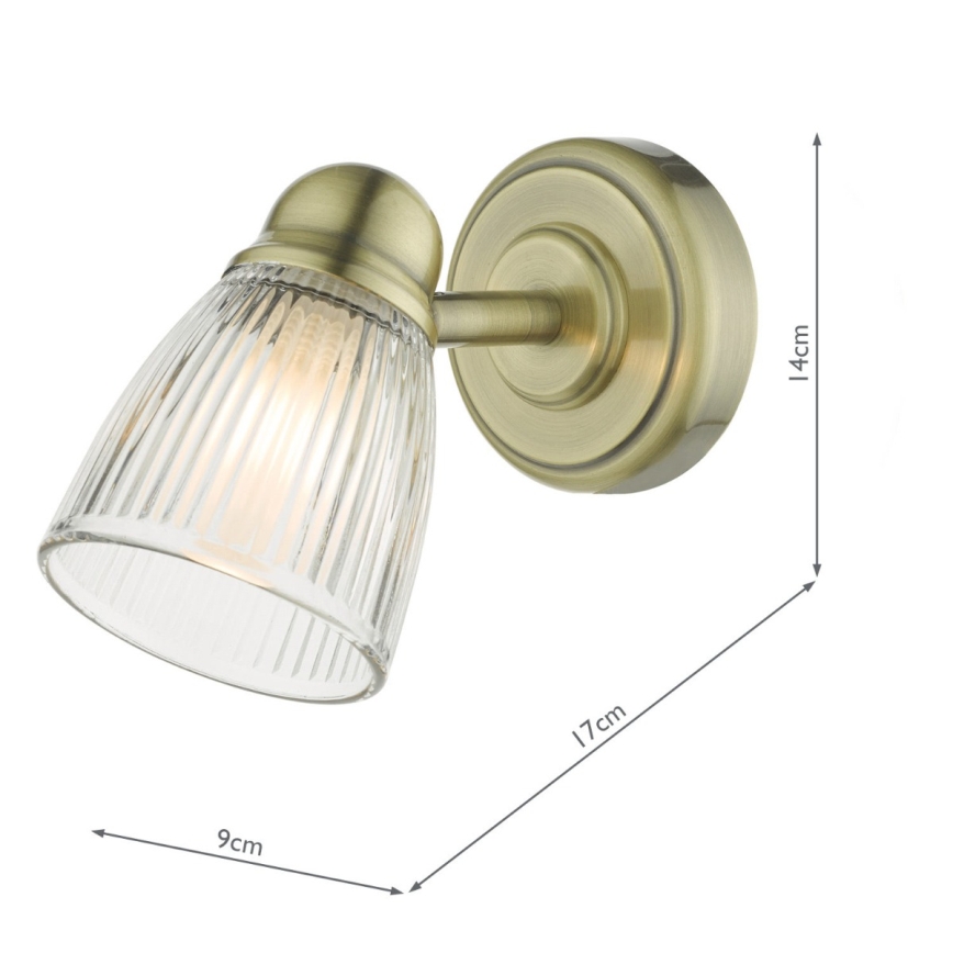 Där Lighting CED0775 - Vannas istabas sienas gaismeklis CEDRIC 1xG9/25W/230V IP44 misiņš