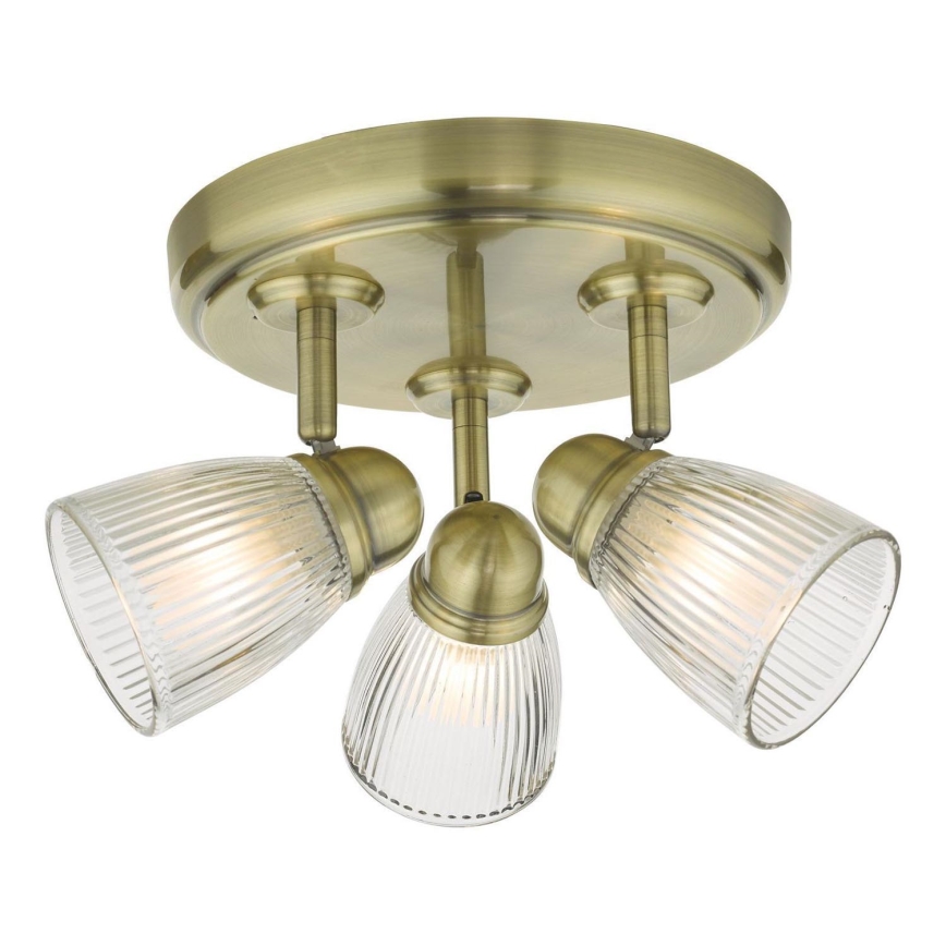 Där Lighting CED7675 - Vannas istabas virziena gaismeklis CEDRIC 3xG9/25W/230V IP44 misiņš