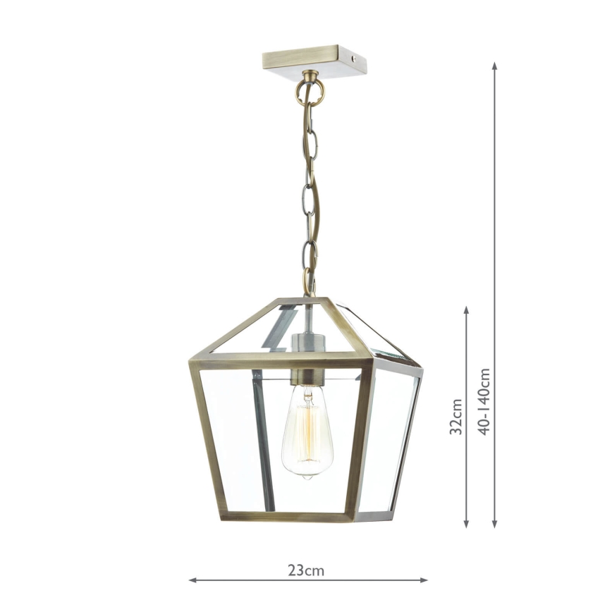 Där Lighting CHU0175 - CHURCHILL lustra ar ķēdi 1xE27/60W/230V misiņš