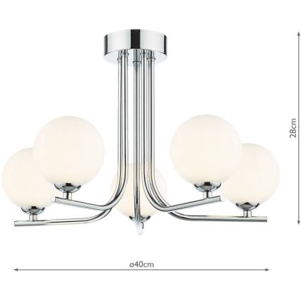 Där Lighting CRA5450-02 - Lustra uz stieņa CRADLE 5xG9/25W/230V spīdīgs hroms