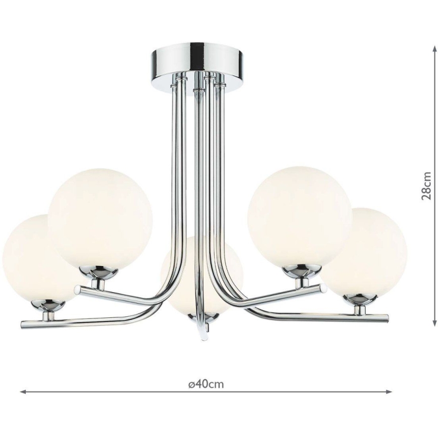 Där Lighting CRA5450-02 - Lustra uz stieņa CRADLE 5xG9/25W/230V spīdīgs hroms