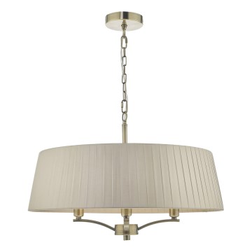 Där Lighting CRI0429 - Lustra CRISTIN uz ķēdes, 4xE14/40W/230V, misiņš/taupe