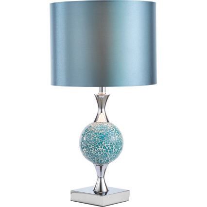 Där Lighting ELS4223 - Galda lampa ELSA 1xE27/40W/230V zila/spīdīgs hroms