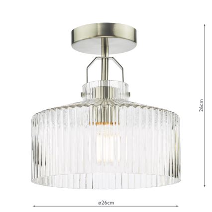 Där Lighting LEN4846 - Griestu lustra LENKA, piestiprināma, 1xE27/60W/230V, matēts hroms