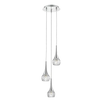Där Lighting LYA0350 - Piekaramā lustra uz vada LYALL 3xG9/40W/230V spīdīgs hroms