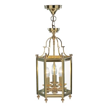 Där Lighting MOO0340 - Karājama lustra ar ķēdi MOORGATE 3xE14/60W/230V misiņš