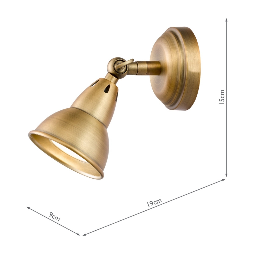 Där Lighting NAT0742 - sienas punktveida gaismeklis NATHANIEL 1xGU10/11W/230V misiņš