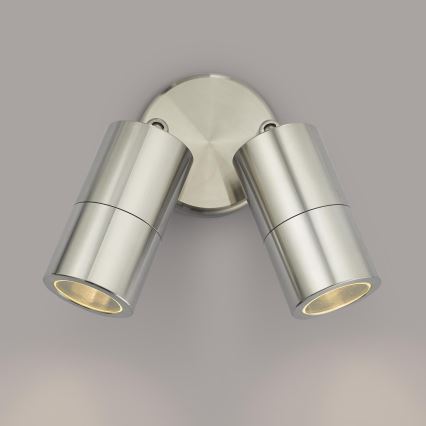 Där Lighting ORT0968 - LED āra sienas spota gaismeklis ORTEGA 2xGU10/5W/230V IP65 spīdīgs hroms