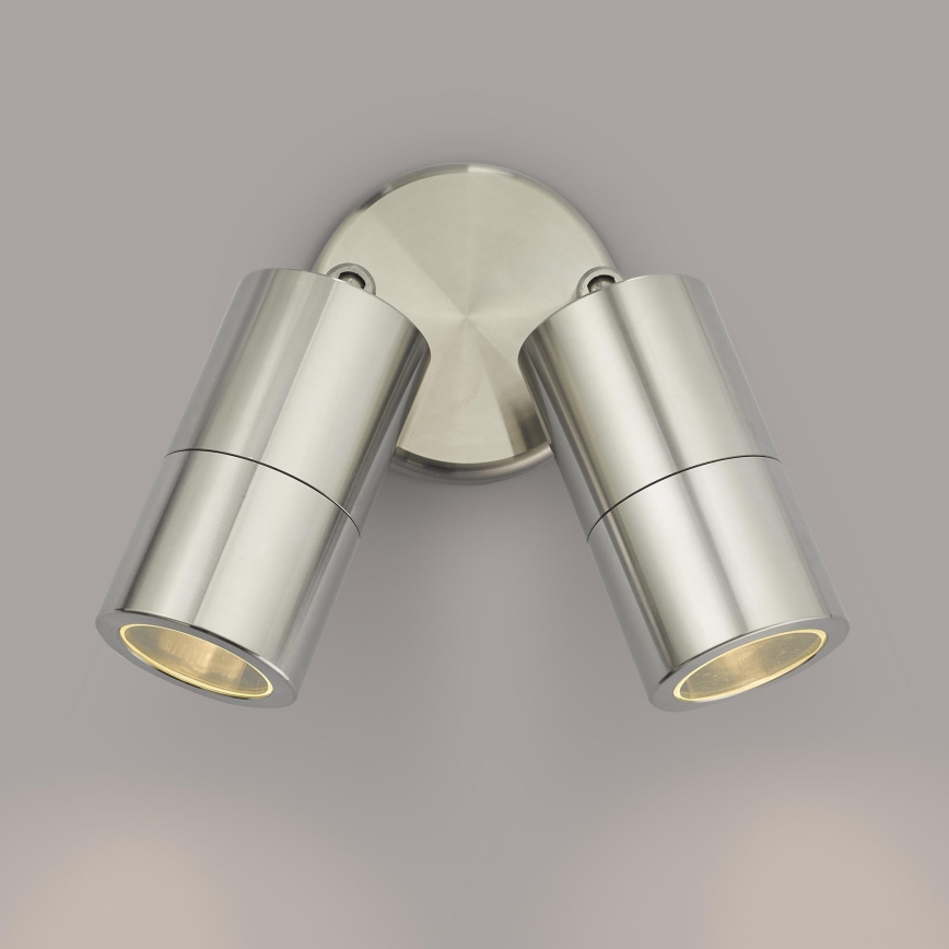 Där Lighting ORT0968 - LED āra sienas spota gaismeklis ORTEGA 2xGU10/5W/230V IP65 spīdīgs hroms