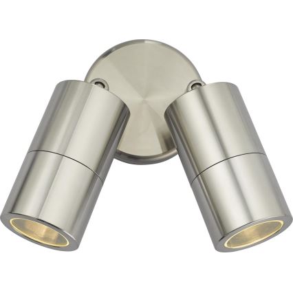 Där Lighting ORT0968 - LED āra sienas spota gaismeklis ORTEGA 2xGU10/5W/230V IP65 spīdīgs hroms