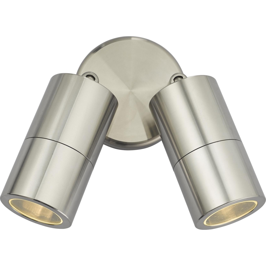 Där Lighting ORT0968 - LED āra sienas spota gaismeklis ORTEGA 2xGU10/5W/230V IP65 spīdīgs hroms