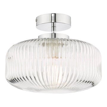 Där Lighting RIV5208 - Vannas istabas virsmas montējamā griestu lampa RIVA 1xE27/60W/230V IP44 spīdīgs hroms