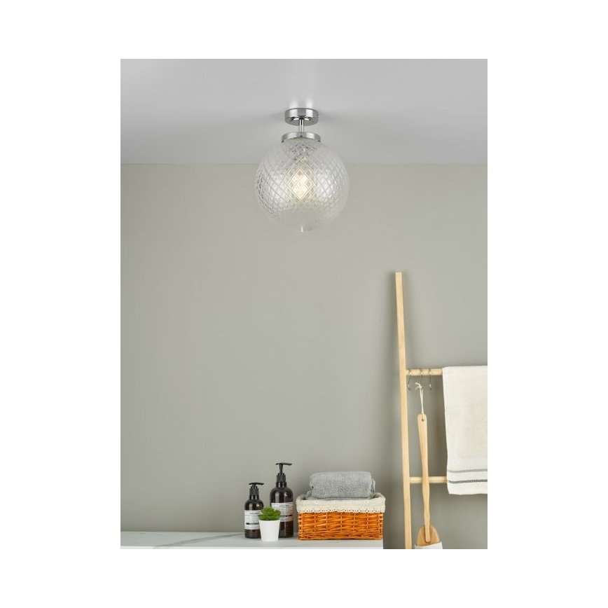 Där Lighting WAY0150 - Griestu lampa vannas istabai WAYNE 1xE27/40W/230V IP44, diam. 25 cm, spīdīgs hroms