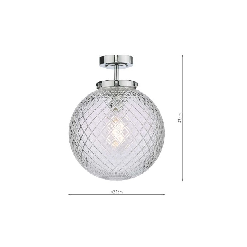 Där Lighting WAY0150 - Griestu lampa vannas istabai WAYNE 1xE27/40W/230V IP44, diam. 25 cm, spīdīgs hroms