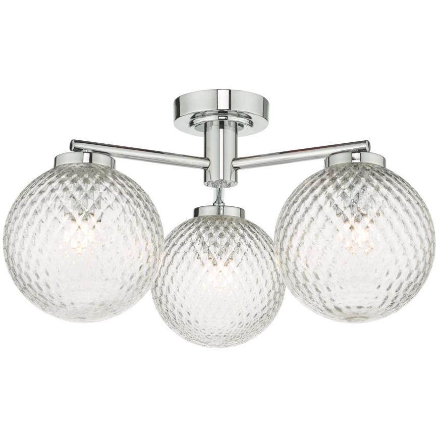Där Lighting WAY5350 - Vannas istabas uzliekamā griestu lampa WAYNE 3xG9/3W/230V IP44 glancēts hroms