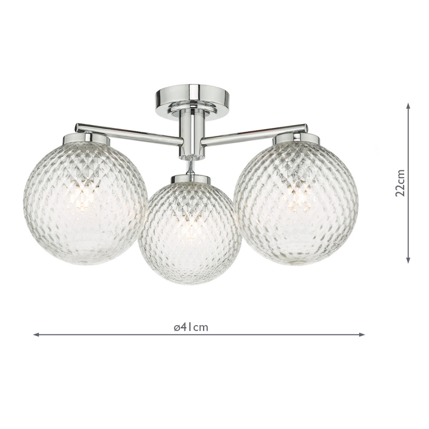 Där Lighting WAY5350 - Vannas istabas uzliekamā griestu lampa WAYNE 3xG9/3W/230V IP44 glancēts hroms