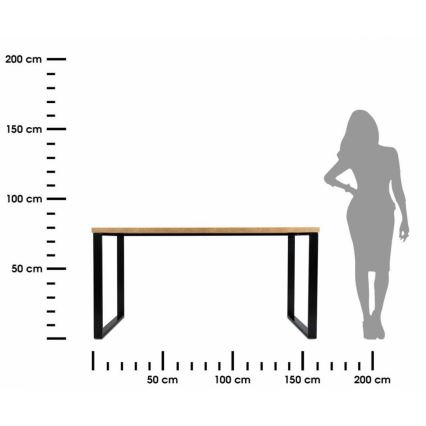 Darba galda BLAT 160x60 cm melns/brūns