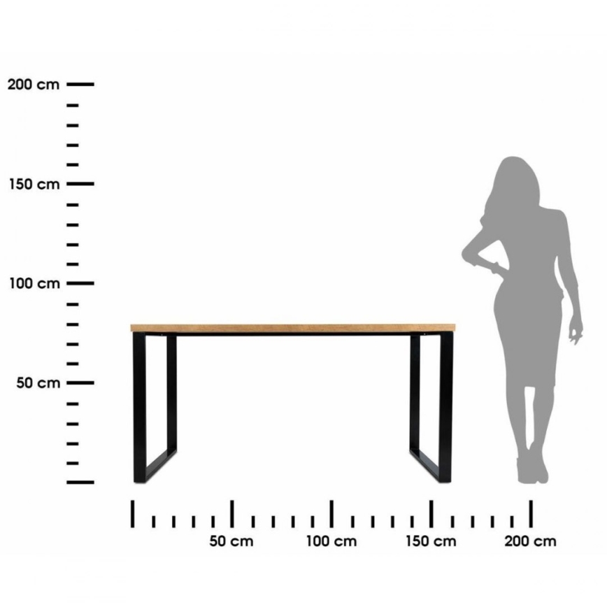 Darba galda BLAT 160x60 cm melns/brūns