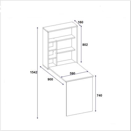 Darba galds ar plauktu SEDIR 154,2x90 cm balts