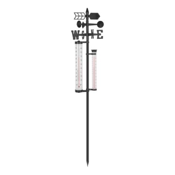 Dārza meteoroloģiskā stacija 3 vienā, 145 cm, melna
