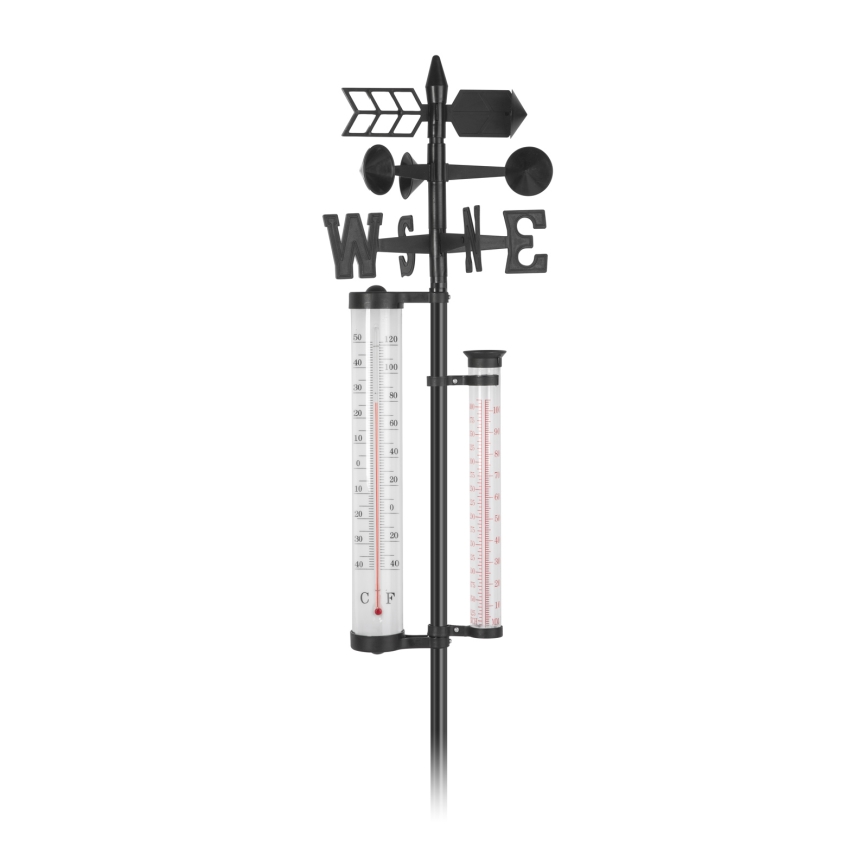 Dārza meteoroloģiskā stacija 3 vienā, 145 cm, melna