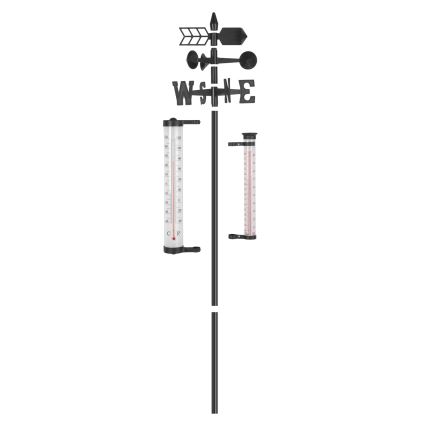 Dārza meteoroloģiskā stacija 3 vienā, 145 cm, melna