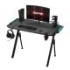 Datorspēļu galds FALCON ar LED RGB fona apgaismojumu 116x60 cm melna